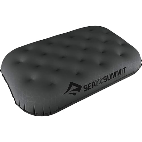 Sea to Summit - Aeros Ultralight Deluxe Reisekissen XL - Leicht zum Aufblasen - rutschfest - Ultra-SIL Reißverschluss-Tasche - Camping & Fahrradtouren - 56 x 36 x 14cm - Grey - 130g
