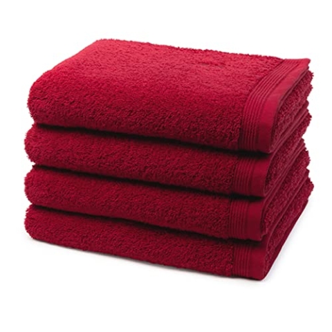 Möve - Superwuschel - 4 X Handtuch - im Set - Baumwolle (50 X 100cm Ruby)