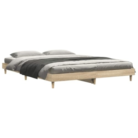 vidaXL Bettgestell Sonoma-Eiche 140x200 cm Holzwerkstoff