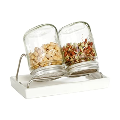 ESCHENFELDER Sprossensystem II, 750 ml mit weißer Keramikschale, Glas