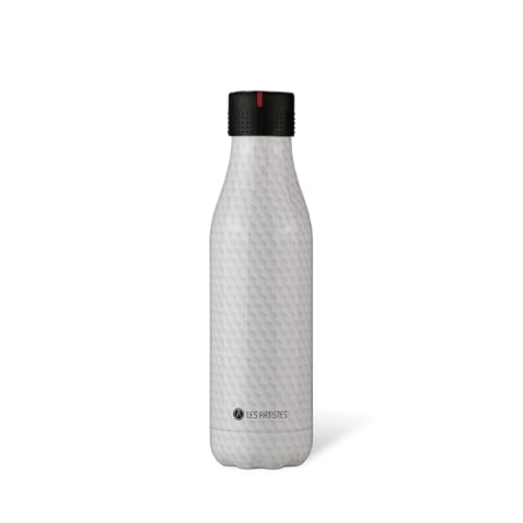Les Artistes Paris Bottle Up Isolierflasche aus Edelstahl und Polypropylen in der Farbe Bienenwabe 500ml, Maße: 7,05cm x 7,05cm x 25,4cm, A-8144
