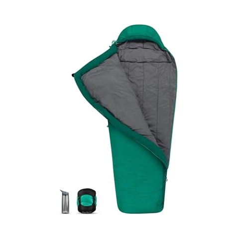 Sea to Summit - Traverse Kunstfaserschlafsack - Mumienschlafsack - WaveLoft + Thermolite-Isolierung - 2,5 Jahreszeiten - Zip Coupling - Wandern - Green