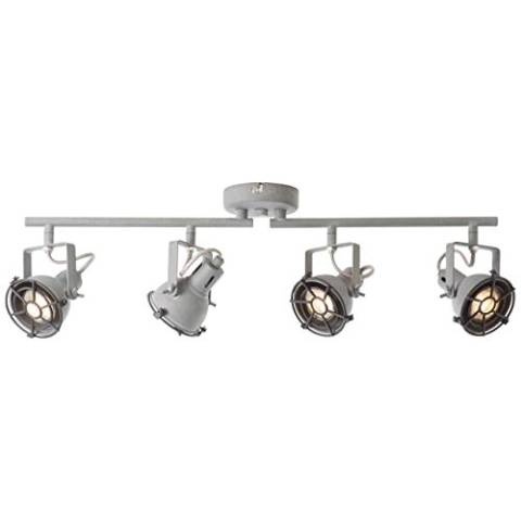 Brilliant Lampe Jesper LED Spotrohr 4flg grau Beton | 4x LED-PAR51, GU10, 5W LED-Reflektorlampen inklusive, (380lm, 3000K) | Köpfe schwenkbar/Arme drehbar