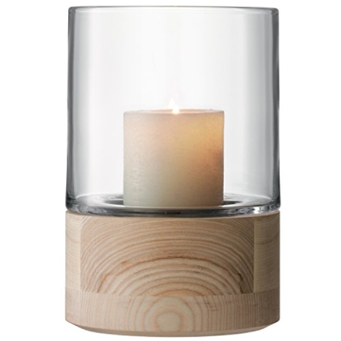 LSA International Lotta Windlicht & Unterteil Aus Esche H22.5cm Klar *