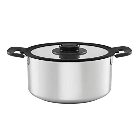 Fiskars Kasserolle mit Deckel, Füllmenge: 5,0 Liter, Für alle Kochfelder geeignet, Rostfreier Stahl/Kunststoff, Ø 26 cm, Functional Form, 1026578