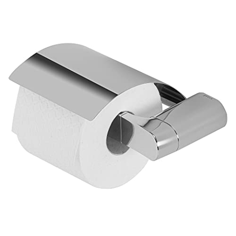 Geesa Wynk Toilettenpapierhalter mit Deckel, Toilettenrollenhalter Ausführung Links, Farbe: Chrom, 174 x 50 x 133 mm