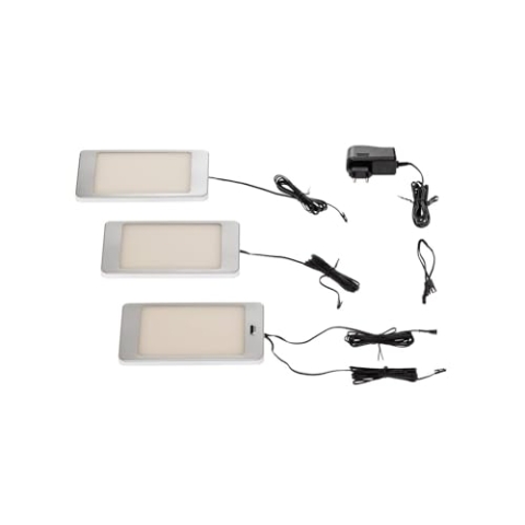 Lindby 3er Set LED Unterschrankleuchten (Unterbauleuchte) Svela dimmbar (Modern) in Alu (3 flammig,) - Unterbauleuchten Küchenleuchte