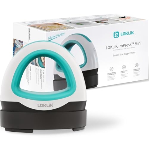 LOKLiK Mini Heat Press Heizpresse, kompakt, zum Aufbügeln, Textildruck ompakte Transferpresse für Textilien, T-Shirts, Taschen und mehr - Ideal für DIY-Projekte, Hobbyanwender und kleine Unternehmen