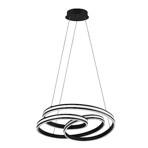 Trio Leuchten LED Pendelleuchte Nuria 326210132, Metall Schwarz matt, Acryl, inkl. 60 Watt LED, Switch Dimmer