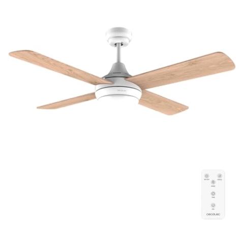 Cecotec Deckenventilator EnergySilence Aero 4250 DC Fresh. 40 W, DC-Motor, Durchmesser 42 Zoll mit 4 umkehrbaren Flügeln, LED-Licht, Fernbedienung, Timer, 6 Geschwindigkeiten