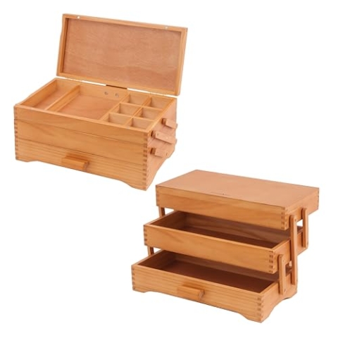 Milward Kiefernholz Cantilever Craft Hobby Nähen Aufbewahrungsbox, Holz