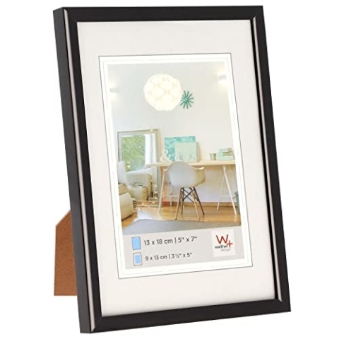 walther design Bilderrahmen schwarz 70 x 100 cm mit Kunstglas, New Lifestyle Kunststoffrahmen KVX100B