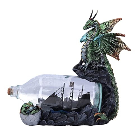 Nemesis Now The Adventure Dragon Flaschenfigur, Grün, 22 cm (U6005V2)
