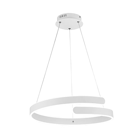 Reality Leuchten LED Pendelleuchte Parma R37071131, Metall Weiß matt, inkl. 37 Watt LED, Switch Dimmer