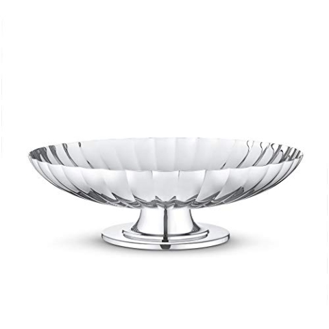 Georg Jensen Servierteller mit Standfuß, Edelstahl, Stainless Steel 28 x 28 x 8.5 cm