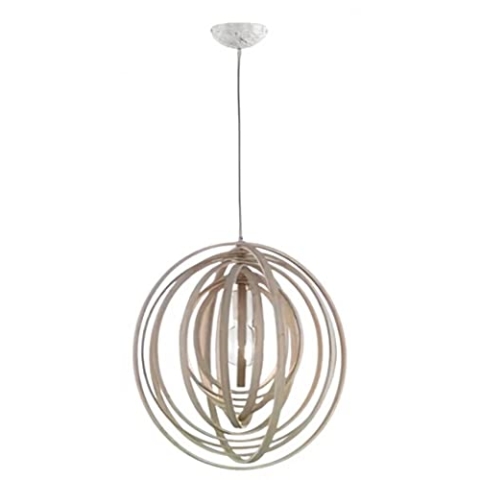 Trio Leuchten Pendelleuchte 305900130 Boolan, Naturholz holzfarbig, exkl. 1 x E27, 50 x 50 x 150 cm