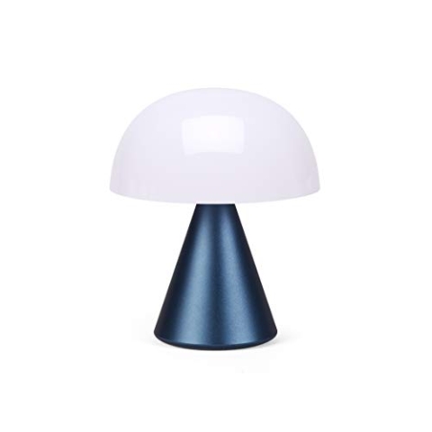 Lexon MINA M Wiederaufladbare kabellose LED-Tischlampe, für Nachttisch oder Schreibtisch, mit Dimmer, bis zu 12 Stunden Akkulaufzeit - Dunkelblau