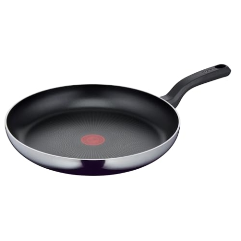 Tefal Resist Bratpfanne 32 cm, sichere Titanium Antihaftversiegelung, nicht induktionsgeeignet,Thermo-Signal Temperaturindikator, leichte Reinigung, für alle Herdarten außer Induktion, D52608