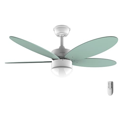 Cecotec Deckenventilator EnergySilence Aero 4260 Mint. 40 W, DC-Motor, Durchmesser 42 Zoll mit 5 umkehrbaren Flügeln, LED-Licht, Fernbedienung, Timer, 6 Geschwindigkeiten