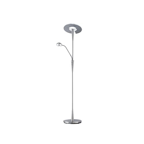 Trio Leuchten LED Stehleuchte 422710307 Quebec, inkl. 34 + 5 Watt LED, Metall Nickel matt, 60 x 35 x 180 cm