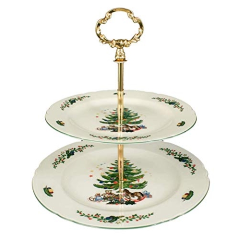 Seltmann Marieluise Weihnachten Etagere, Porzellan, Grün