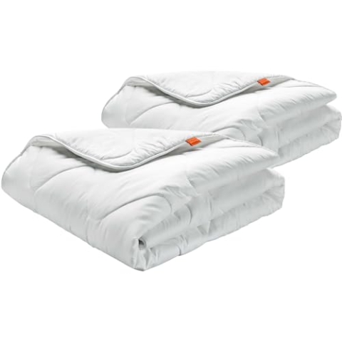 sleepling Winter Bettdecke 155x220 cm 2er Set, Winterdecke Warm, Made in EU, Ökotex 100, Waschbar 60 Grad, Winterbettdecke 155 x 220, 100% feine Mikrofaser, 2 Stück