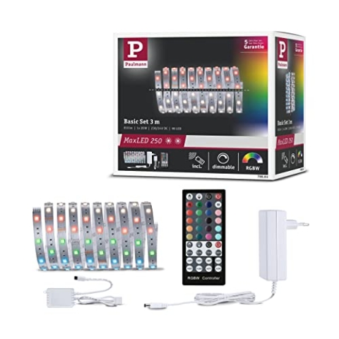 Paulmann MaxLED 250 RGBW Basisset, beschichtet, 3m, IP20, 20W, Farbwechselfunktion