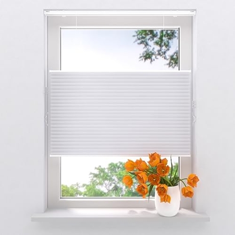 Radeco® Wabenplissee mit Bohren Blickdicht 140 x 175 cm (BxH) weiß, Größen von 40 bis 180 Breite, Separate Klemmhalterungen zusätzlich bestellbar, plissee waben