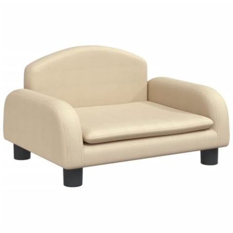 vidaXL Kindersofa, Couch für Kinder, Kindercouch mit runden Kanten, Kindersessel Minisofa Polstersofa Kindermöbel Sofa Kinderzimmer, Creme Stoff
