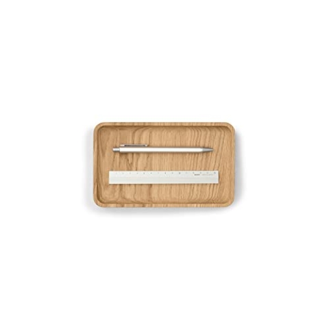 Oakywood - Ablage Schreibtisch Holz - Holztablett Deko - aus Edelholz, Handwerk - Stiftablage, Schlüsselschale - Schreibtisch Zubehör Aesthetic - Massivholz Eiche - 20x12 cm (7.9"x4.7")