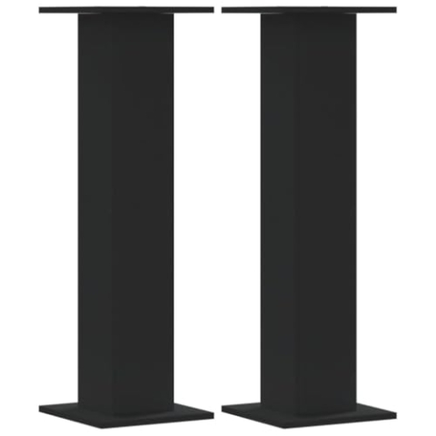 vidaXL Pflanzenständer 2 STK., Blumenständer Hohle Konstruktion, Dekosäule Podest für Pflanzen Dekoartikel, Blumenhocker Blumensäule, Schwarz Holzwerkstoff