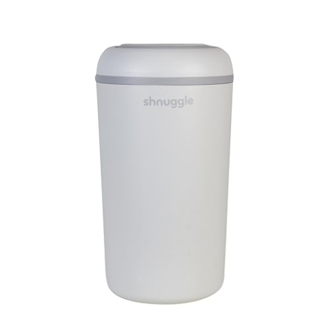 Shnuggle Eco-Touch Baby-Windeleimer mit umweltfreundlichen Müllbeuteln, fängt Gerüche, Keime und Bakterien ein, Weiß