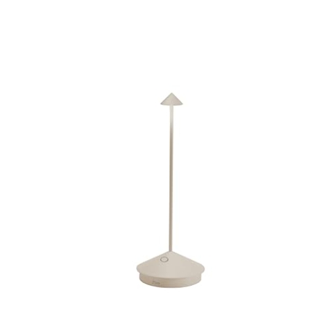 Zafferano, Pina Lampe, Wiederaufladbare und Kabellose Tischlampe mit Touch Control, Geeignet für den Innen- und Außenbereich, Dimmer, 2200-3000 K, Höhe 29 cm, Farbe Sand