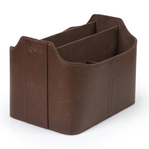 Londo Leder Fernbedienung Organizer und Halter mit Tablet Fach, Fernbedienungshalter - Multifunktion Aufbewahrung