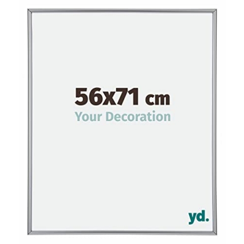 yd. Your Decoration - Bilderrahmen 56x71 cm - Silber Hochglanz - Bilderrahmen aus Kunststoff mit Acrylglas - Antireflex - Rahmen 56x71 cm - Annecy