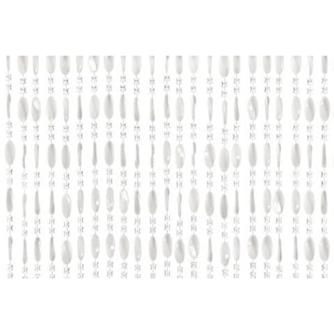 Wicotex Perlenvorhang Charlotte Weiss (100x240cm) Insektenschutz Perlen - Fliegenvorhang - Balkontür Fliegengitter - Terrassentür