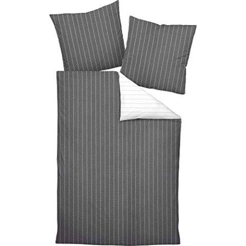 Janine 20020 Tango Mako Soft Seersucker Wendebettwäsche 135 x 200 + 80 x 80 cm Titan