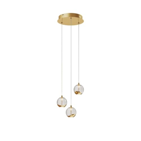 Lucande LED Pendelleuchte Hayley (Modern) in Transparent aus Glas (3 flammig,) - Hängelampe Esstischlampe Hängeleuchte Wohnzimmerleuchte
