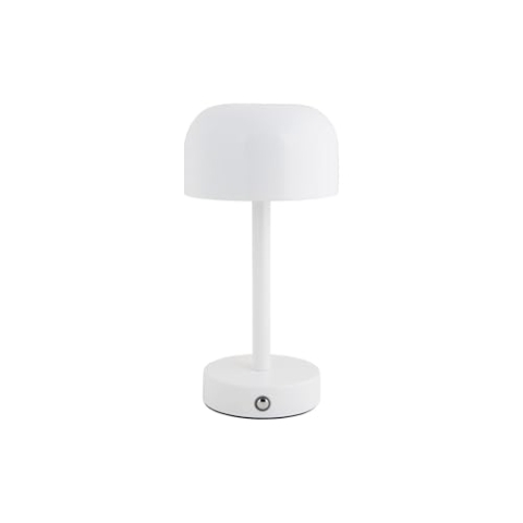 Leitmotiv Tischlampe James Led - Weiß - 12.5x12.5x24.5cm - Rund - Eisen - Tischleuchte Wohnzimmer & Schlafzimmer - Tischlampen modern