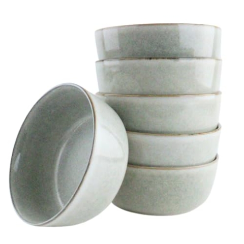 OTIX Suppenschalen - Ohne Ohr - 6er Set - Schalen - 600ml - Grau - Keramik - BEECH