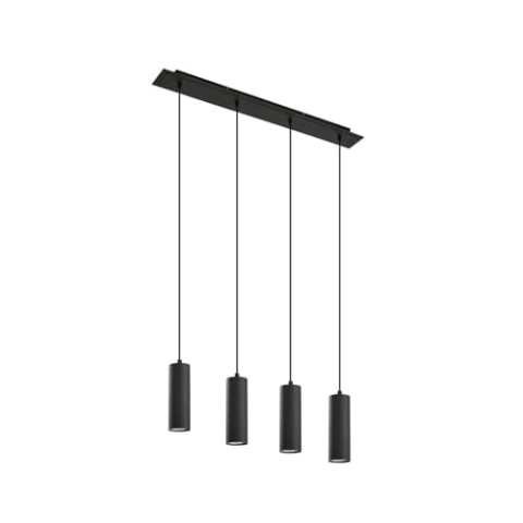 Lindby Esstisch Pendelleuchte, Hängeleuchte Metall schwarz Hängelampe 4x GU10 max. 35W ohne Leuchtmittel Esszimmer Küche Wohnzimmer