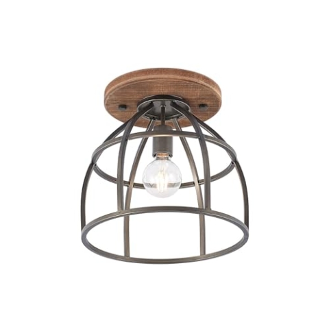 Lindby Deckenlampe Rutger (Retro, Vintage Antik) aus Holz (1 flammig E27) - Deckenleuchte Lampe Wohnzimmerleuchte