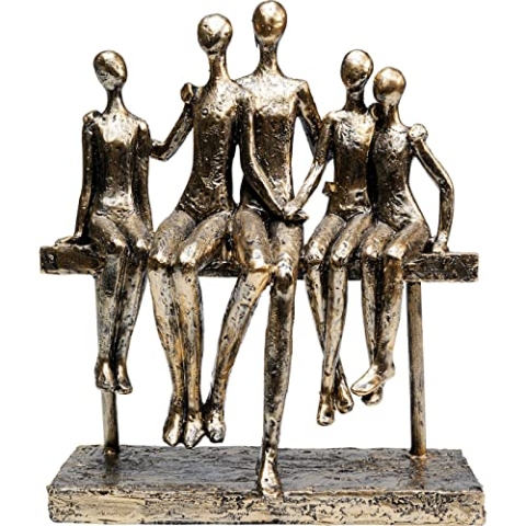 Kare Design Deko Figur Sitting Break, Accessoire, Atrikelhöhe 24cm, Gold