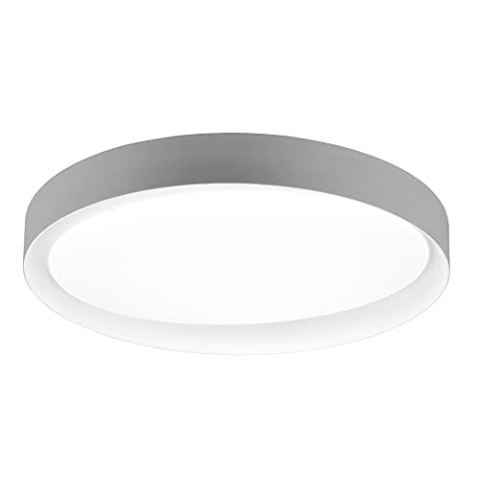Reality Leuchten LED Deckenleuchte Zeta R62712411, Kunststoff grau oder weiß, inkl. 24 Watt LED, Fernbedienung
