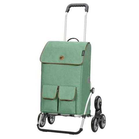 ANDERSEN Einkaufstrolley - Treppenst. Royal Sh. Ipek Ma Salbei 42 L Handwagen, isoliert, Kühltasche, robust, Aluminium, klappbar, Räder abnehmbar, Treppensteiger
