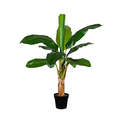 HTT Decorations Kunstpflanze/künstliche Bananenpflanze/Bananenbaum/Palme - Deko - Zimmerpflanzen - Grünpflanze - Groß - 130cm