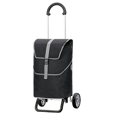 ANDERSEN Einkaufstrolley - Scala Shopper Plus Mikkel schwarz 37 L Einkaufsroller, Rucksack, Thermo, vielseitig, Aluminium, klappbar, leicht, Räder abnehmbar