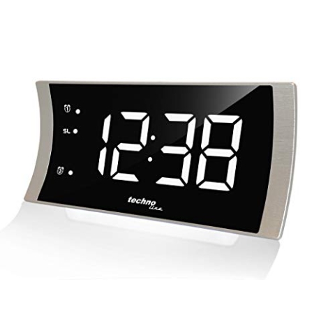 Technoline WT494 LED-Radiowecker, Silber-schwarz, 180 x 96 x 47 mm