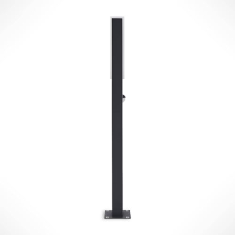 Lucande LED Außenleuchte Virgalia mit Bewegungsmelder (spritzwassergeschützt (Modern) in Schwarz aus Aluminium (1 flammig,) - Wegeleuchte Pollerleuchte Wegelampe Sockelleuchte
