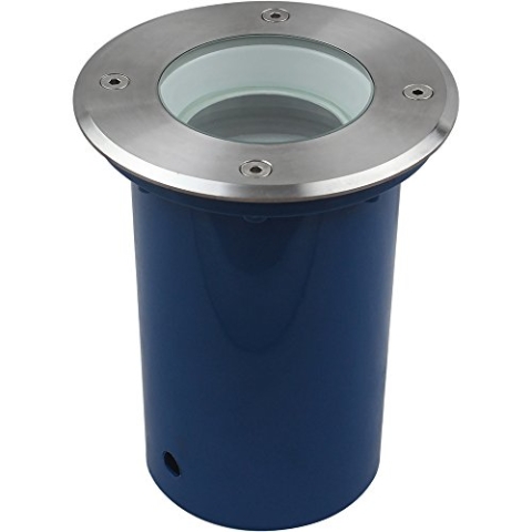 LEDmaxx 200001 A to E, Bodeneinbaustrahler, groß, schwenkbar, rund, Eisen, 50 W, GU10, blau, 18.8 x 16 x 14.5 cm